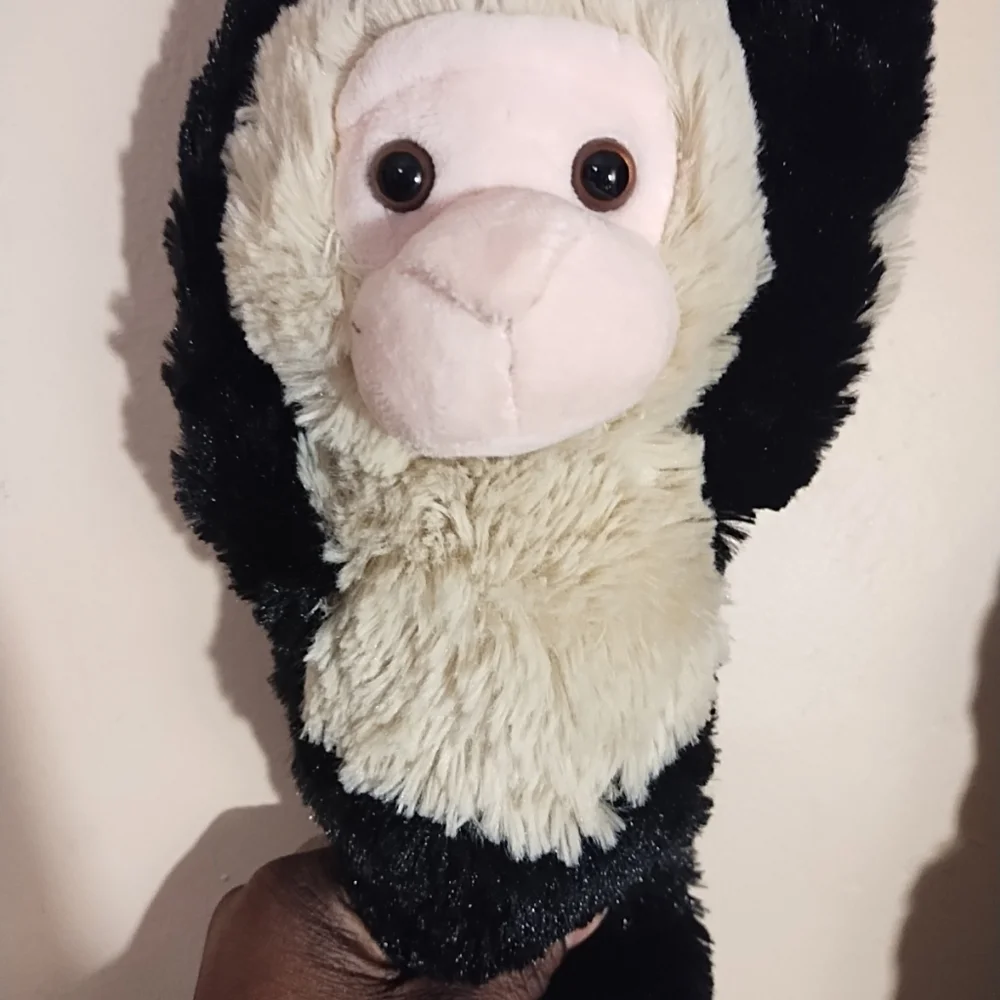 Wild Republic‎ Plush Monkey Scarf for Kids - Black and Cream
